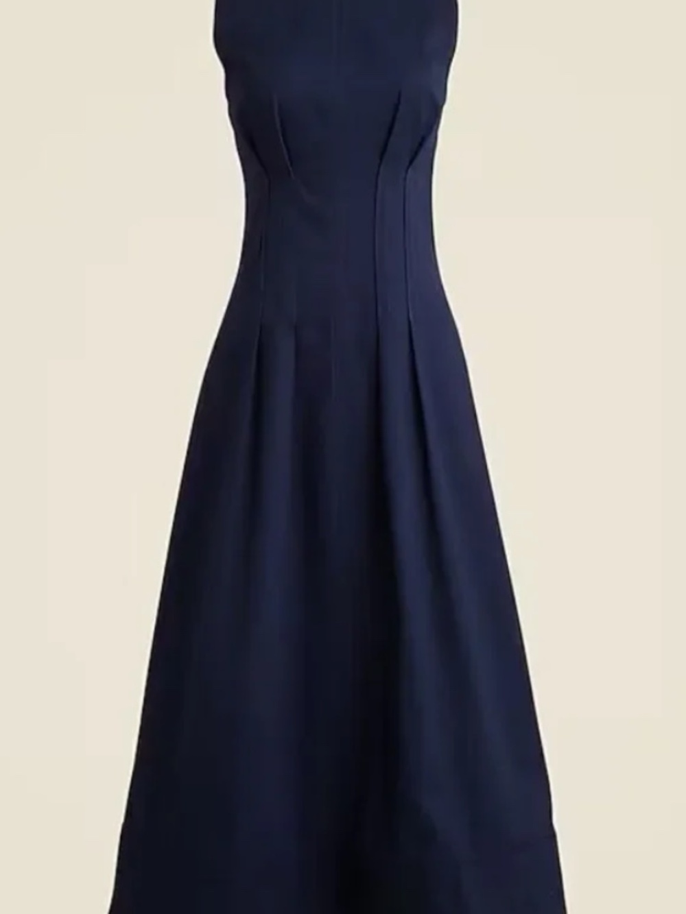 J. Crew pintuck midi dress in stretch twill in navy - Picture 2 of 3